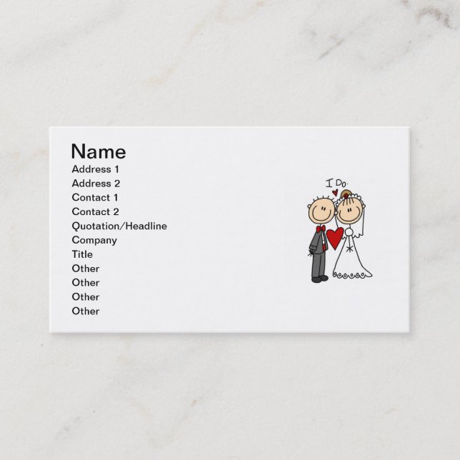 Wedding Couple I Do T-shirts and Gifts Business Card (Front)