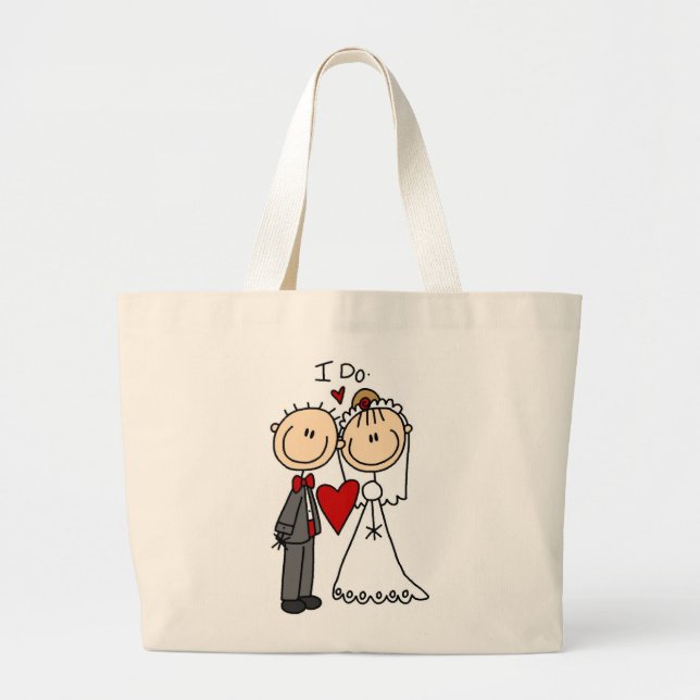 Wedding Couple I Do T-shirts and Gifts Large Tote Bag (Front)