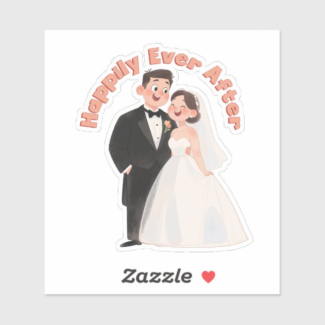 Wedding Couple Illustration Happily Ever After (Sheet)