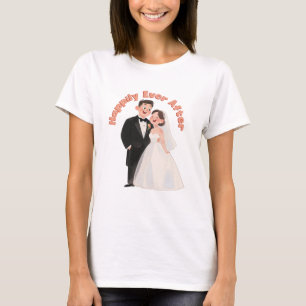 Wedding Couple Illustration Happily Ever After T-Shirt