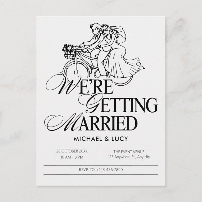 Wedding couple illustrative  postcard (Front)
