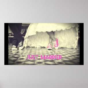 Wedding Couple in a Retro Style Fifties Diner Poster