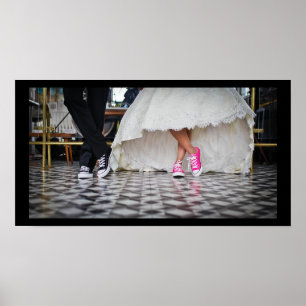 Wedding Couple in a Retro Style Fifties Diner Poster