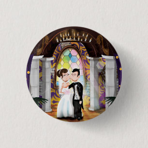 Wedding Couple in Church 3 Cm Round Badge