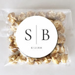 Wedding Couple Initial Sticker Wedding Favour Labe<br><div class="desc">Wedding Couple Initial Sticker Wedding Favour Label</div>