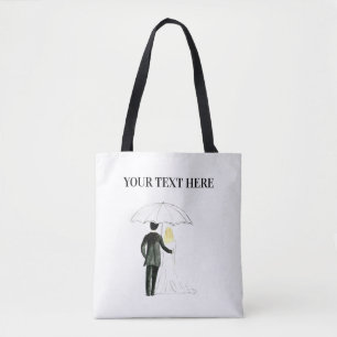 Wedding couple Just married chic watercolor Tote Bag
