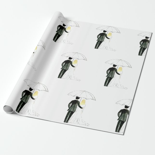 Wedding couple Just married chic Wrapping paper (Unrolled)