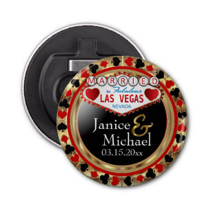 Wedding Couple Las Vegas - Red  Bottle Opener