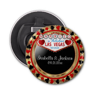 Wedding Couple Las Vegas Style - Red Bottle Opener