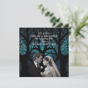 Wedding Couple made of paper on blue tree of life