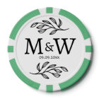 Wedding Couple Monogram Date Elegant Botanical