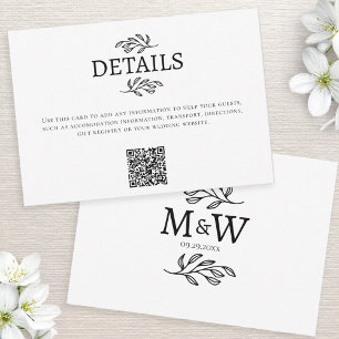 Wedding Couple Monogram Initials Details QR Card