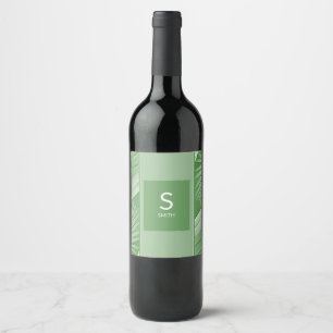 Wedding Couple Monogram Wine Label Set