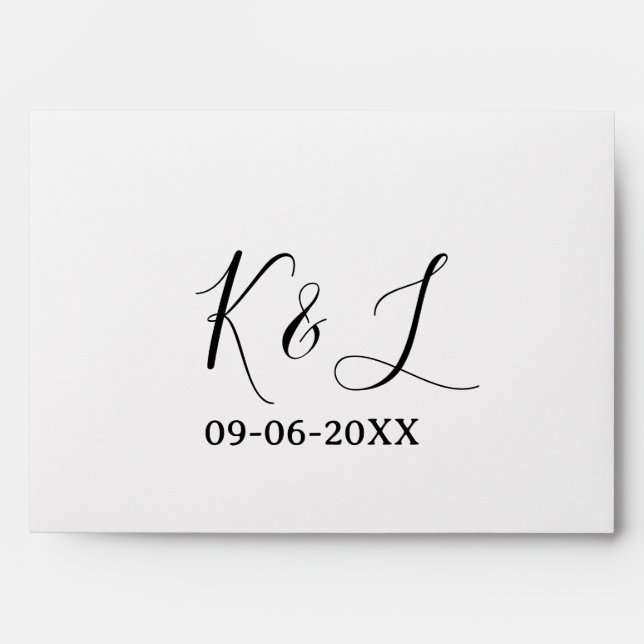 Wedding couple name letter date red pastel backgro envelope (Front)