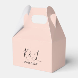 Wedding couple name letter date red pastel backgro favour box