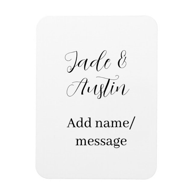 Wedding couple name message date romantic elegant  magnet (Vertical)