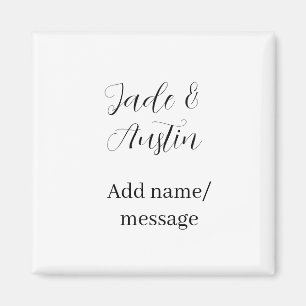 Wedding couple name message date romantic elegant  magnet