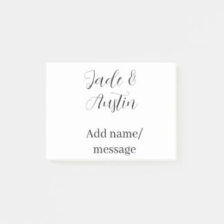 Wedding couple name message date romantic elegant  post-it notes