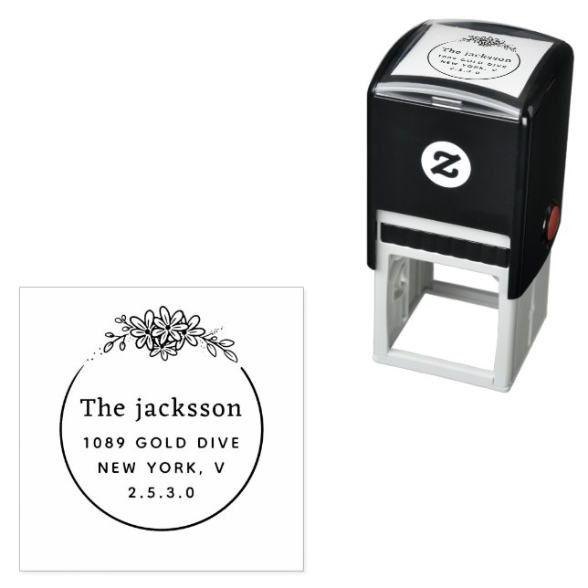 wedding Couple Names Simple Typography Wedding Self-inking Stamp (In Situ)