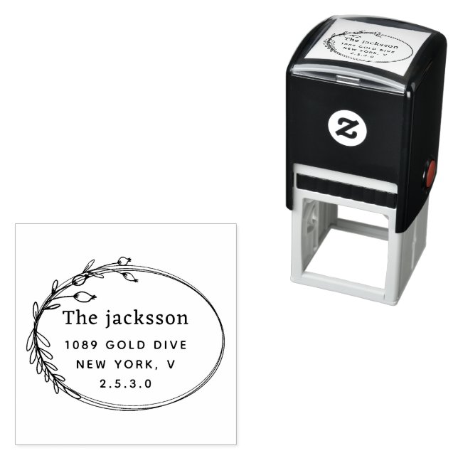 wedding Couple Names Simple Typography Wedding Self-inking Stamp (In Situ)