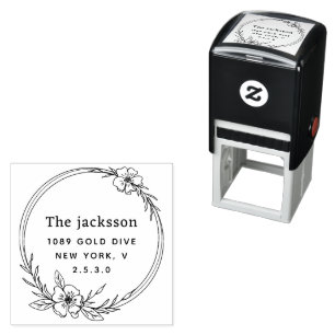 wedding Couple Names Simple Typography Wedding Self-inking Stamp