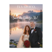 Wedding Couple Photo Lake Save the Date 