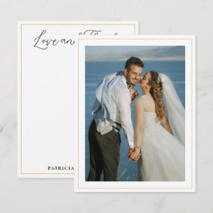 Wedding Couple Photo Name Love And Thanks Card
