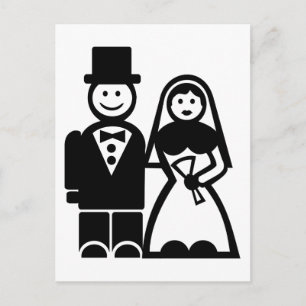 Wedding couple postcard