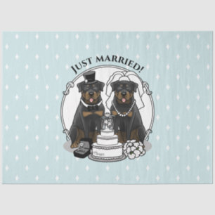 Wedding Couple Rottweilers Bride and Groom Dogs Tissue Paper