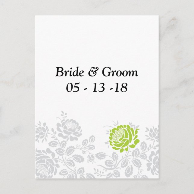 Wedding Couple Save The Date Card Floral Theme (Front)