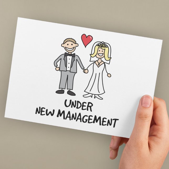 Wedding Couple - Under New Management Postcard (Creator Uploaded)