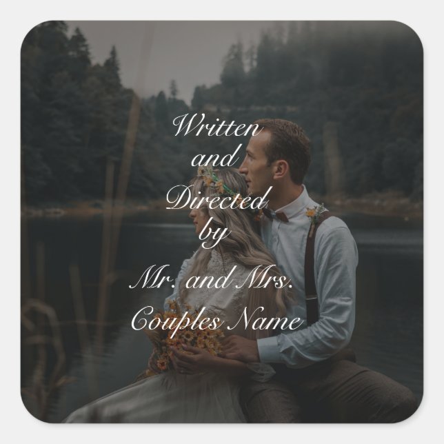 Wedding couples gifts favours presents square sticker (Front)