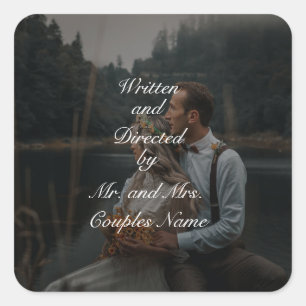 Wedding couples gifts favours presents square sticker