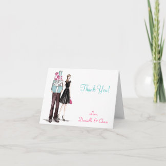 Wedding Couples His & Hers Shower Thank You Cards