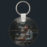 Wedding couples keychain gifts favours presents<br><div class="desc">Create your own wedding day keychain gift or favour for your guests.  You can personalise these presents by changing the couple's name as well as your own picture.  This gift is inexpensive and with Zazzles weekly code you can save more when you buy in bulk.</div>