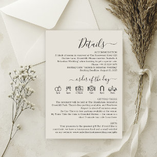 Wedding Cream Details Enclosure Card