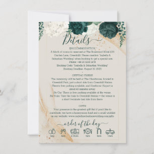 Wedding Cream Finer Details Emerald Green Rose Invitation
