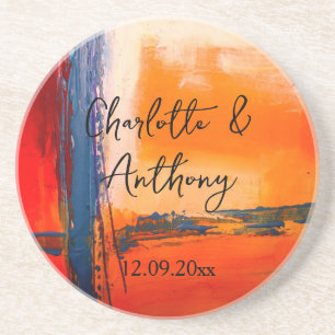 Wedding Creative Abstract Artwork Coaster