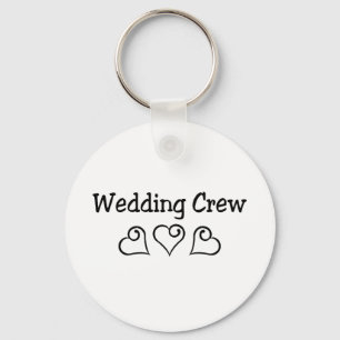 Wedding Crew Black Hearts Key Ring