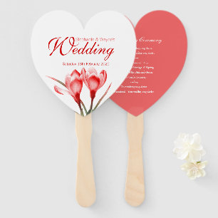 Wedding crocus red orange flower art program fans