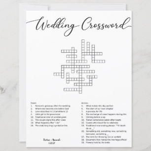 Wedding Crossword Puzzle