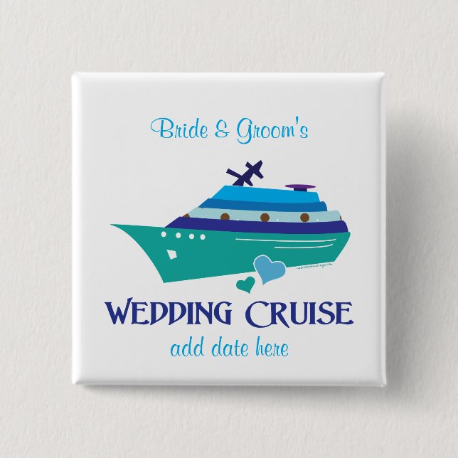 Wedding Cruise 15 Cm Square Badge (Front)