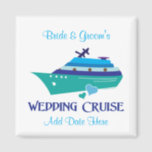 Wedding Cruise Favour Magnet<br><div class="desc">Wedding cruise keepsake for wedding guests and the wedding party coming to your cruise ship wedding extravaganza! Fun wedding cruise souvenirs and wedding favours. Get everyone aboard for your high seas wedding cruise!</div>