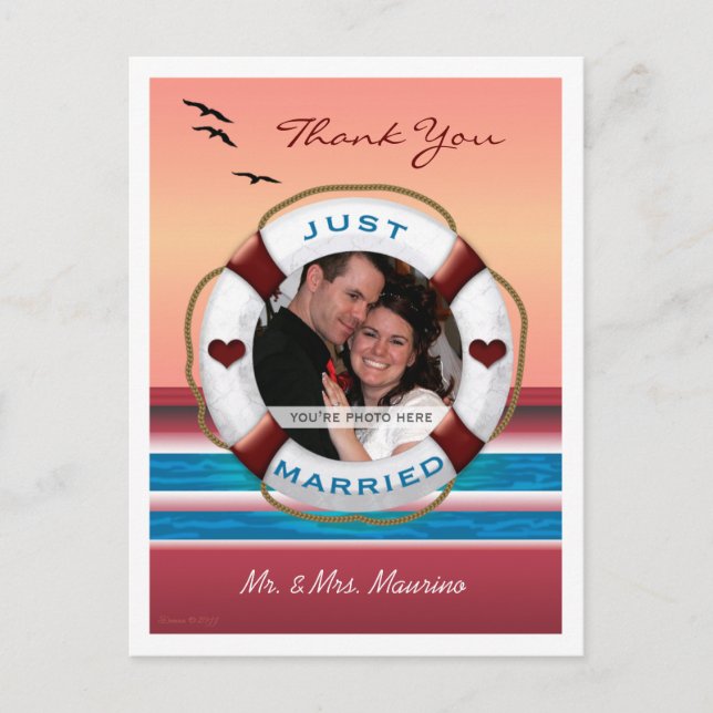 Wedding Cruise Thank you Photo Frame - Postcard (Front)