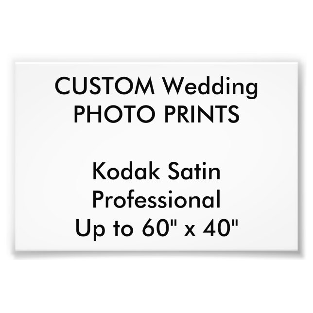 Wedding Custom 6" x 4" Professional Photo Prints (Front)