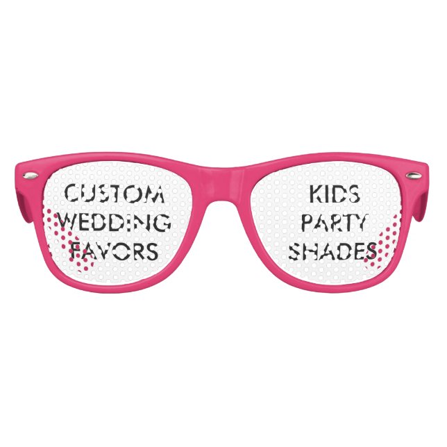 Wedding Custom Favours KIDS PARTY SHADES - PINK (Front)
