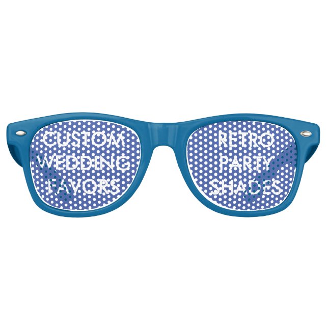 Wedding Custom Favours PARTY SHADES - RETRO BLUE (Front)