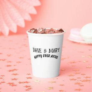 WEDDING CUSTOM HAPPILY EVER AFTER Paper cups