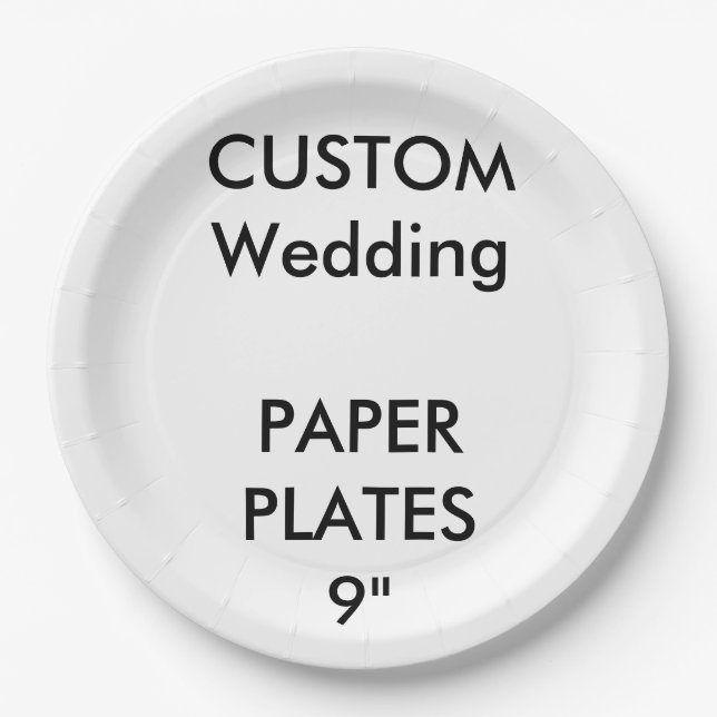 Wedding Custom Large Luncheon Paper Plates 9" (Front)