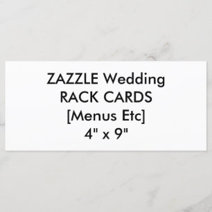 Wedding Custom Menu & Program Cards 4" x 9"